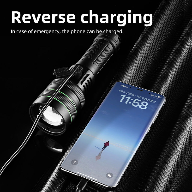 Kraftig Lommelygte 10.000 Lumen – USB-C & Powerbank